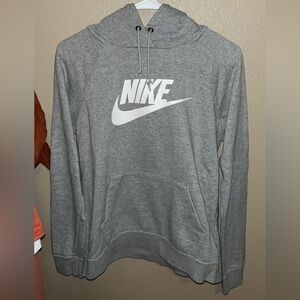 Nike Women's Gray Hoodie with White Logo
